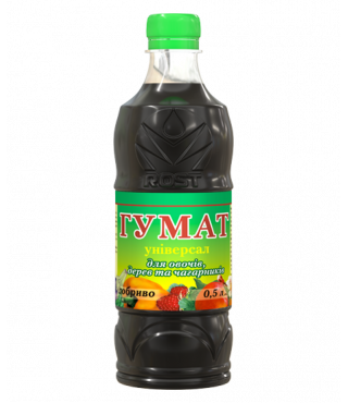 Органо-минеральное удобрение Рост Rost® Гумат универсал для овощей, деревьев и кустарников - 0,5 л