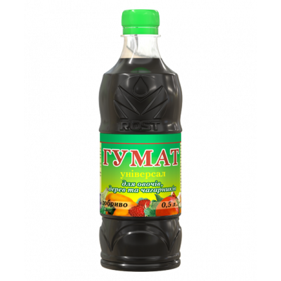 Органо-минеральное удобрение Рост Rost® Гумат универсал для овощей, деревьев и кустарников - 0,5 л