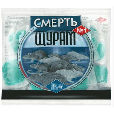 Родентицид Крысиная смерть №1 от крыс и мышей 200 г