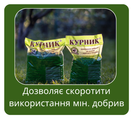 Дозволяє скоротити використання мін. добрив